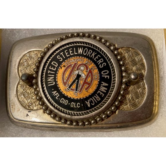 Vintage Metal Belt Buckle, Teamsters, I. B. of T.C., W. & H. of A, Nice Western - Picture 1 of 4